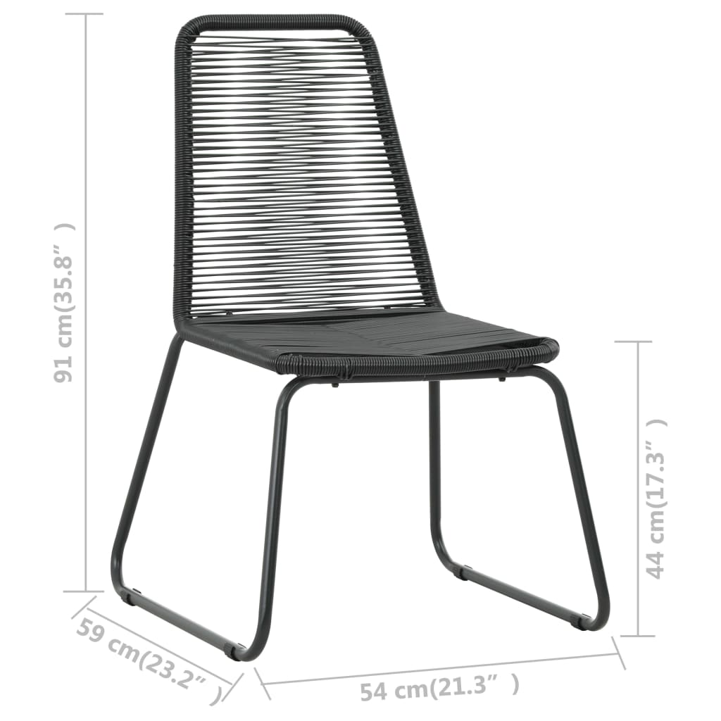 9-tlg. Garten-Essgruppe PVC Rattan Schwarz