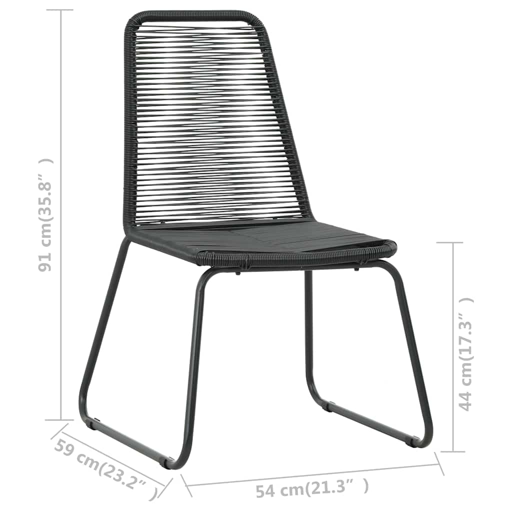 3-tlg. Garten-Essgruppe PVC Rattan Schwarz und Braun