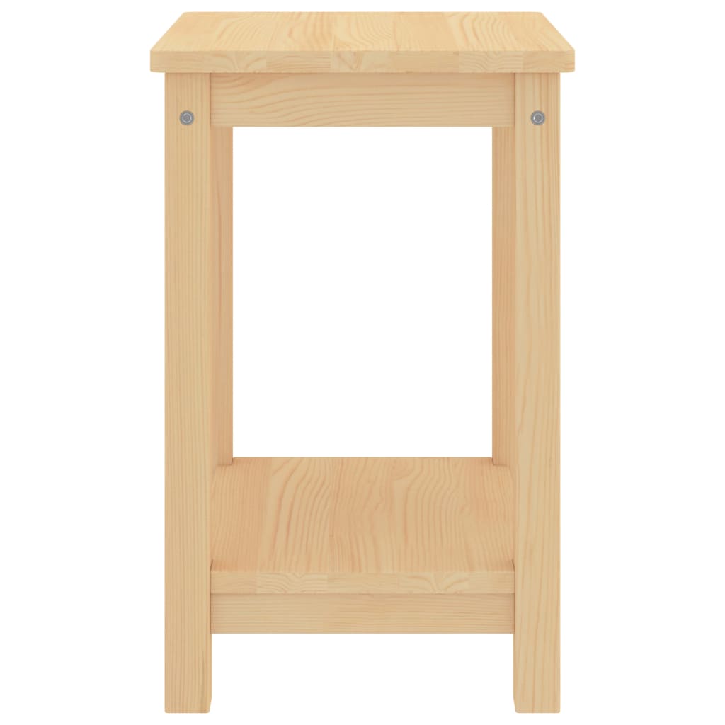 Table de chevet naturelle 35x30x47 cm en bois de pin massif