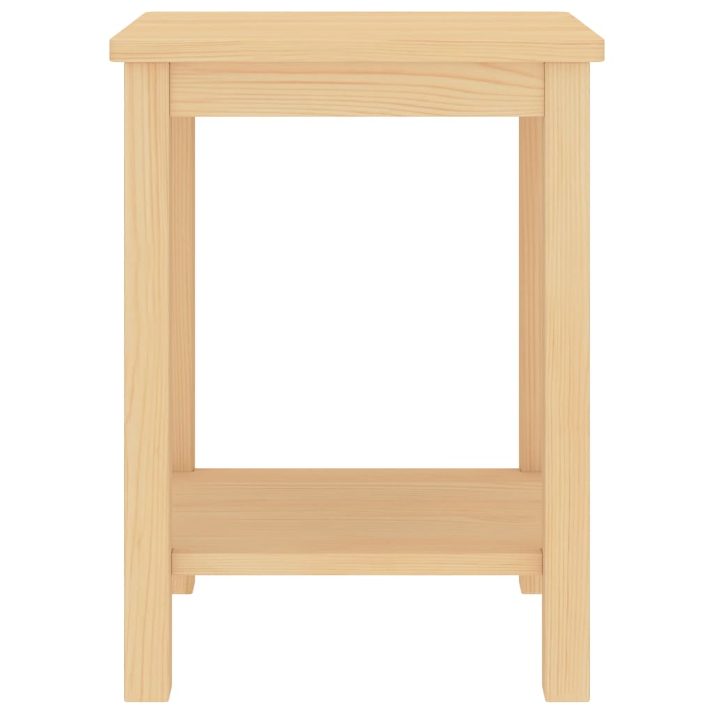 Table de chevet naturelle 35x30x47 cm en bois de pin massif