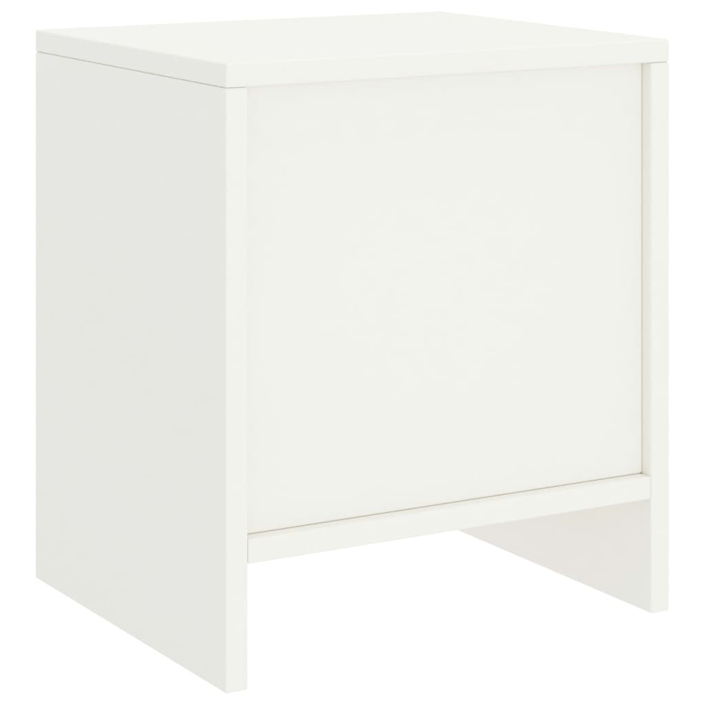 Tables de chevet, lot de 2, blanc, 35 x 30 x 40 cm, pin massif