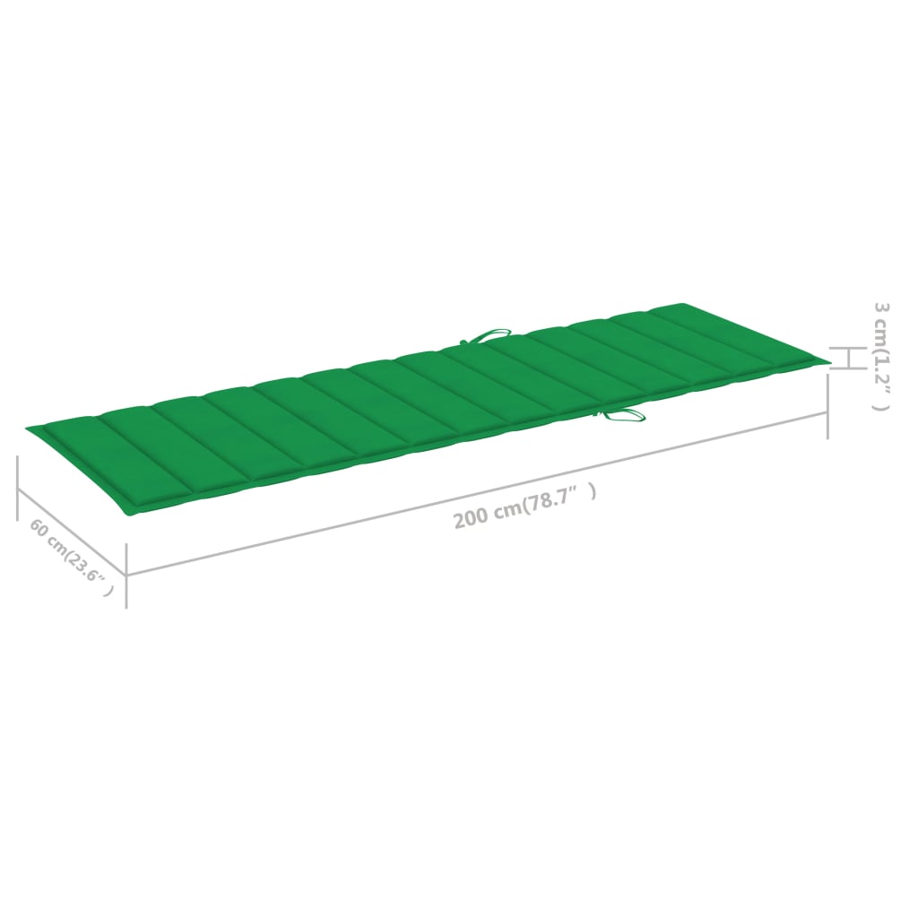 Bain de soleil avec coussin en bois massif d'acacia gris