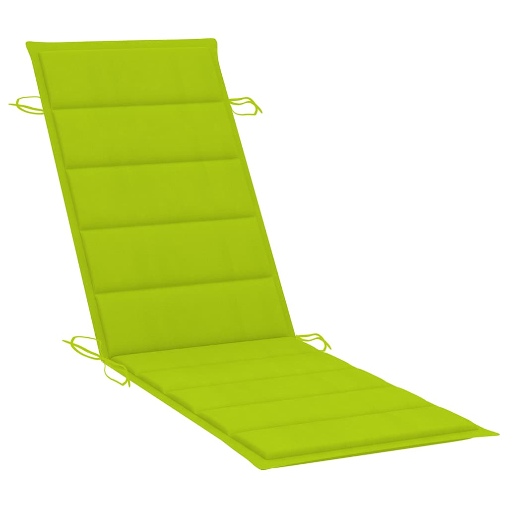Chaise longue avec table et coussin en bois d'acacia massif