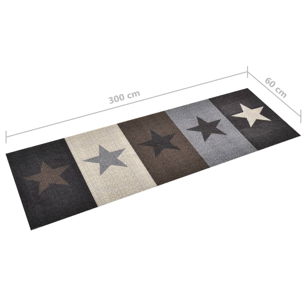 Tapis de cuisine lavable avec étoiles 60x300 cm