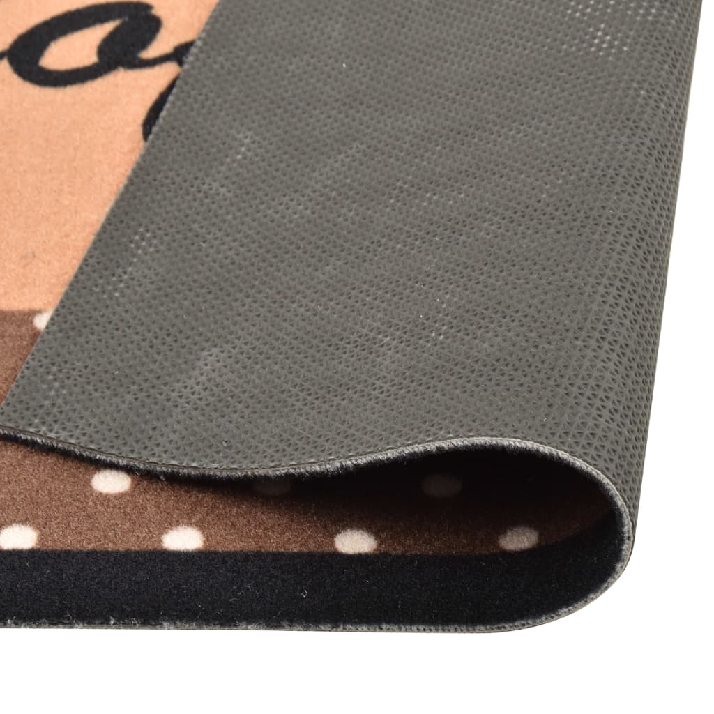 Tapis de cuisine lavable marron café 60x180 cm