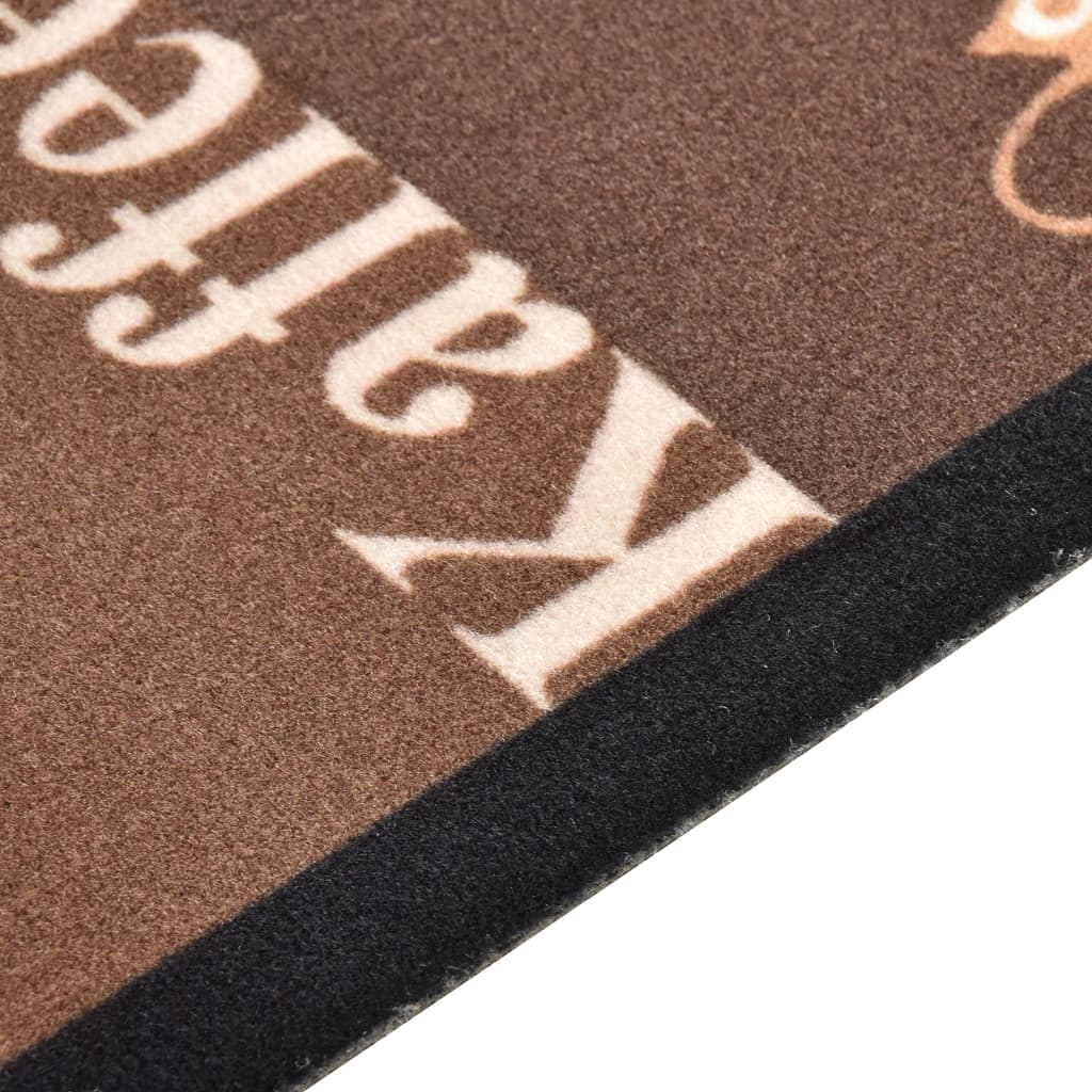 Tapis de cuisine lavable marron café 60x180 cm