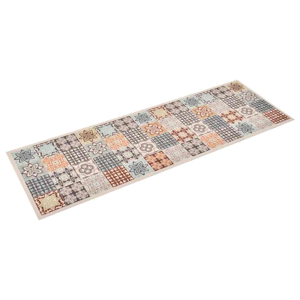 Tapis de cuisine lavable mosaïque multicolore 60x180 cm