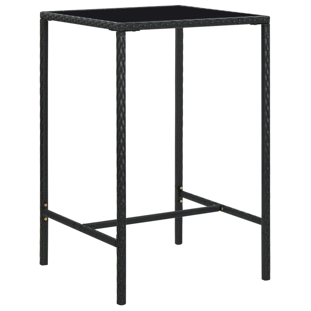 Ensemble de bar de jardin 5 pièces en résine tressée noire
