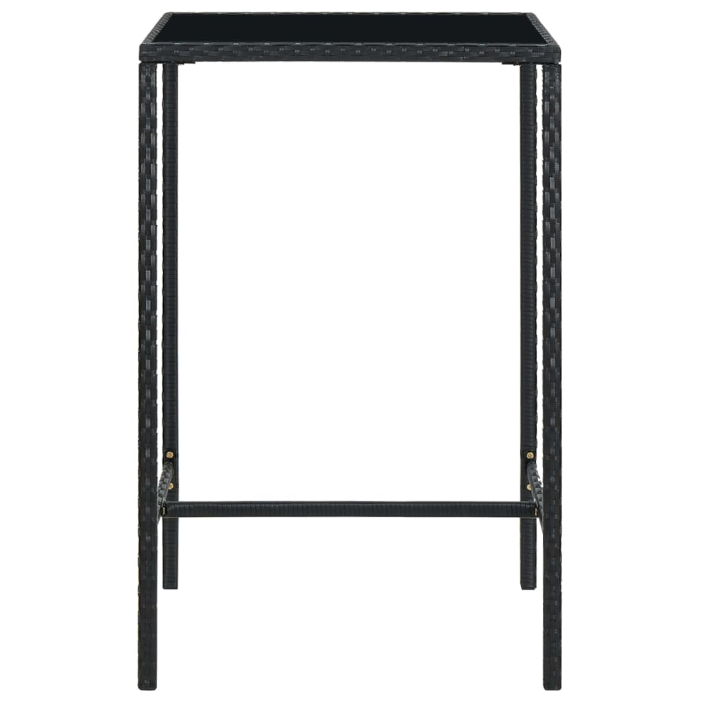 Ensemble de bar de jardin 5 pièces en résine tressée noire