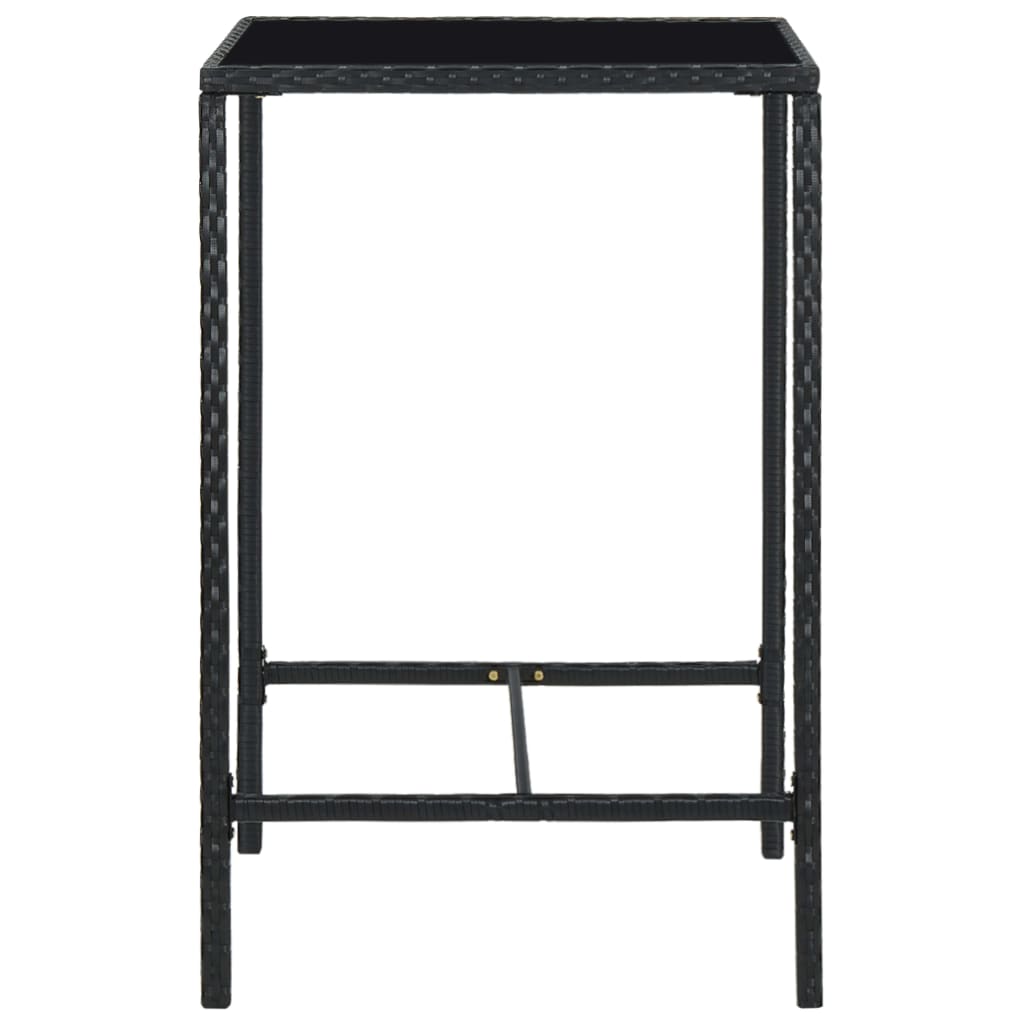 Ensemble de bar de jardin 5 pièces en résine tressée noire