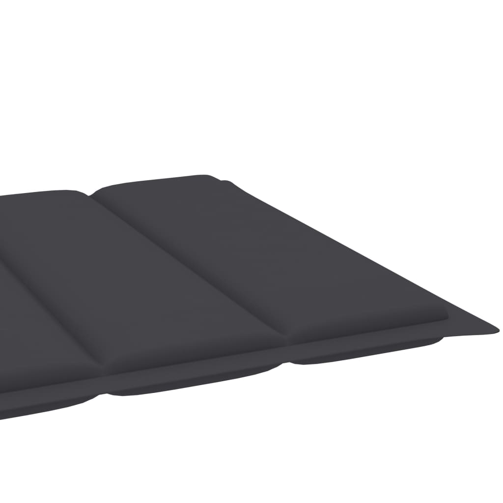 Chaise longue avec coussin en bois de teck massif anthracite