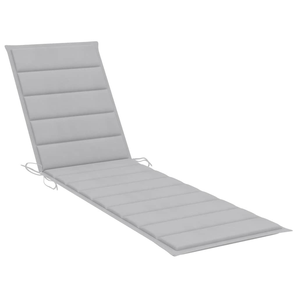 Chaise longue avec table et coussin en bois de teck massif