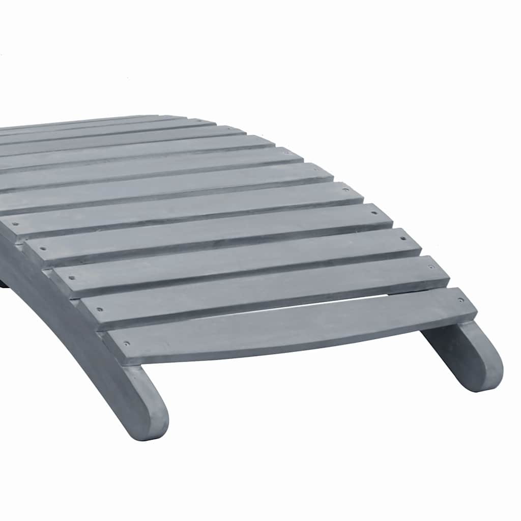 Bain de soleil avec coussin en bois d'acacia massif gris