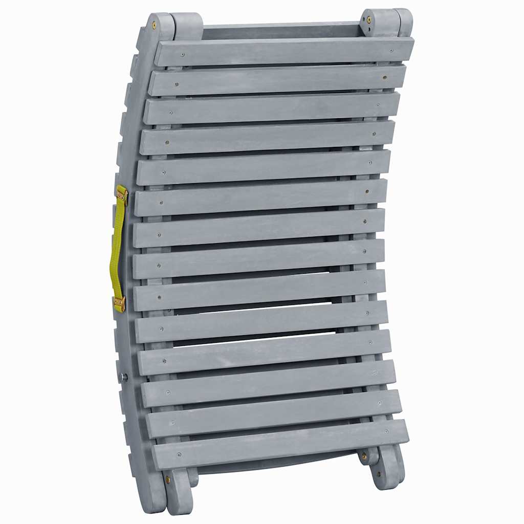Bain de soleil avec coussin en bois d'acacia massif gris