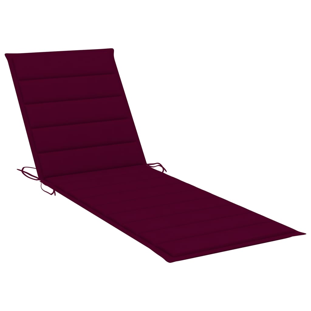 Folding sun lounger with cushion made of solid acacia wood