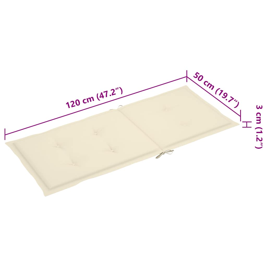 Verstellbare Gartenstühle 3 Stk. mit Auflagen Massivholz Akazie