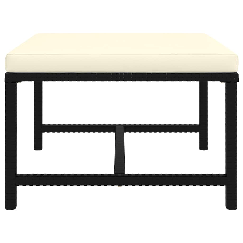 6-tlg. Garten-Lounge-Set mit Kissen Poly Rattan Schwarz