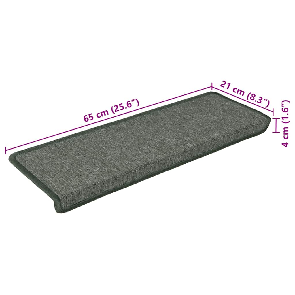 Stufenmatten 15 Stk. 65x21x4 cm Dunkelgrün Rechteckiger Rand
