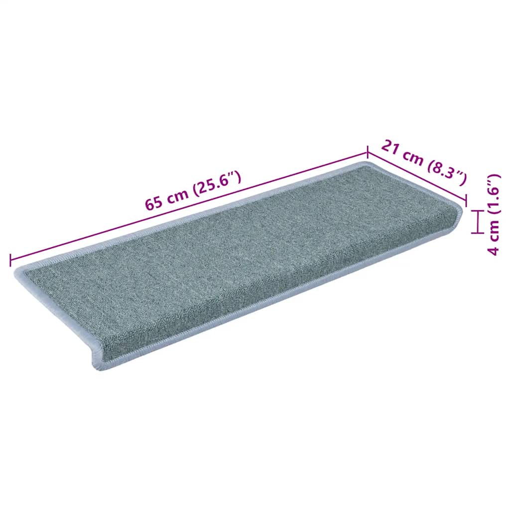 Stufenmatten 15 Stk. 65x21x4 cm Seeblau Rechteckiger Rand