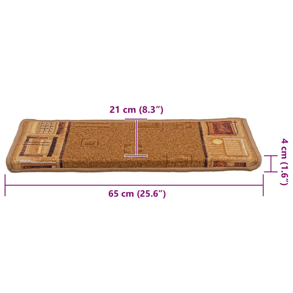 Stufenmatten Selbstklebend 15 Stk. 65x21x4 cm Beige