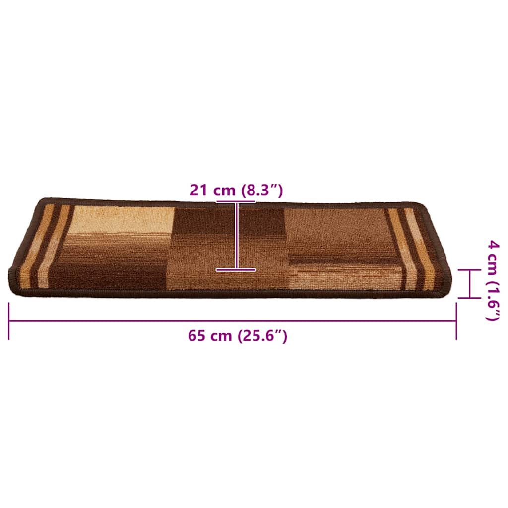 Stufenmatten Selbstklebend 15 Stk. 65x21x4 cm Braun