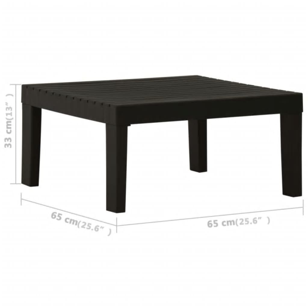 6-tlg. Garten-Lounge-Set mit Auflagen Kunststoff Grau