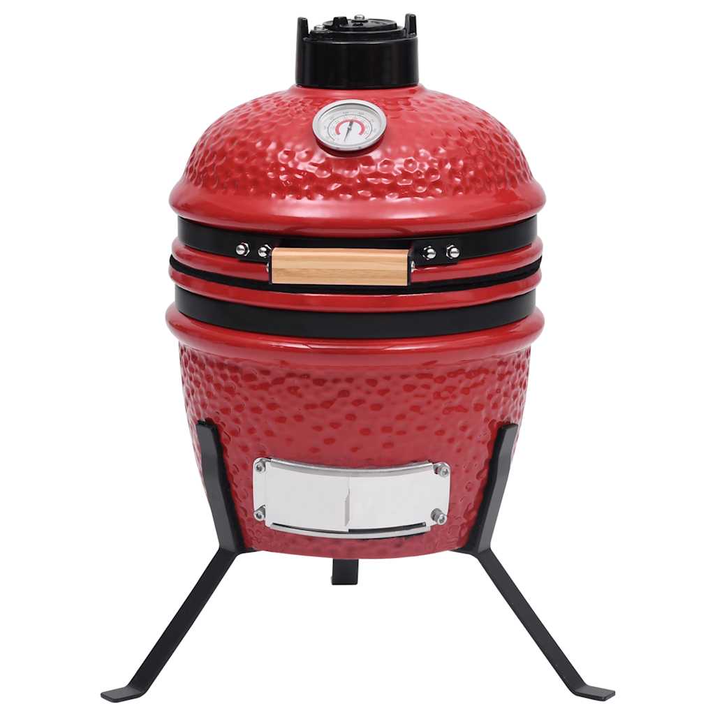 Fumoir Kamado 2 en 1 en céramique 56 cm Rouge