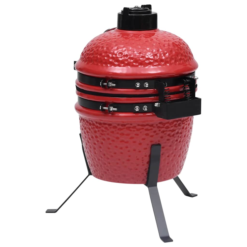 Fumoir Kamado 2 en 1 en céramique 56 cm Rouge