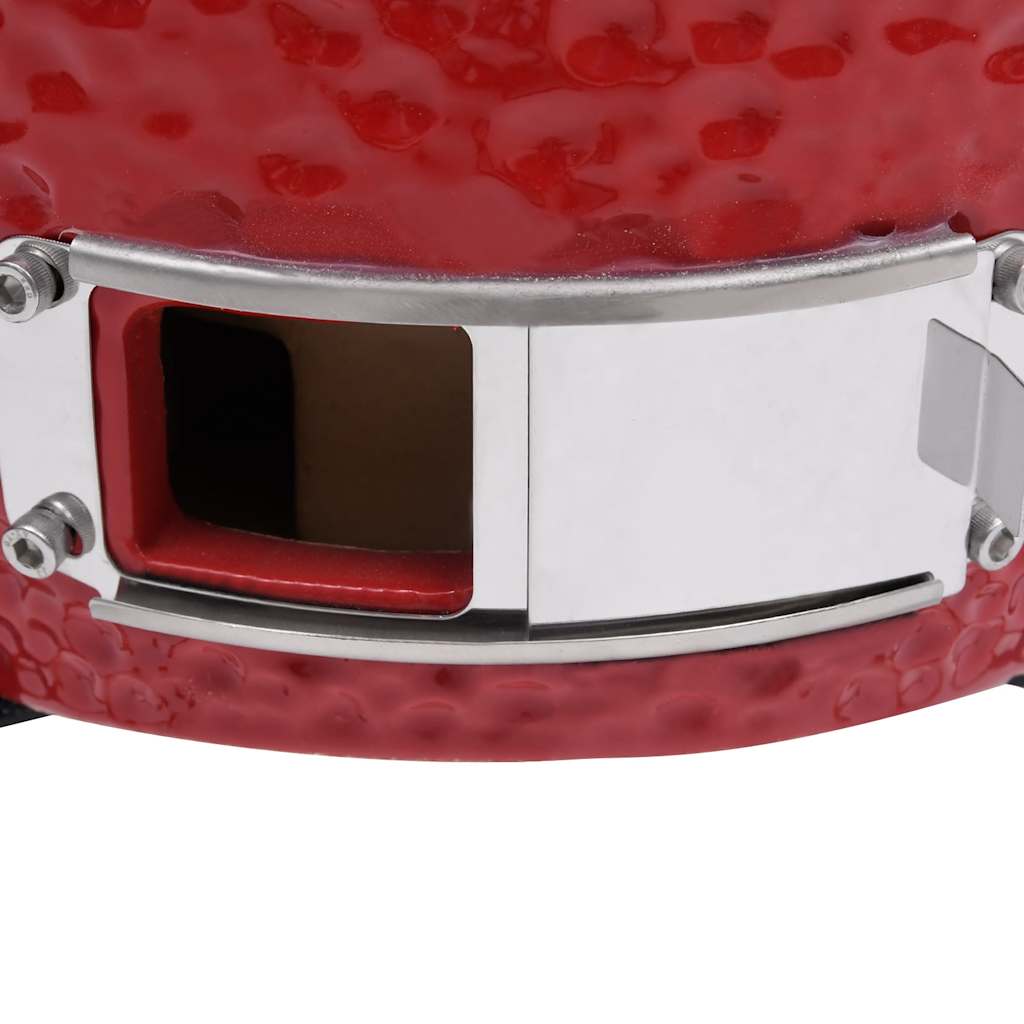 Fumoir Kamado 2 en 1 en céramique 56 cm Rouge