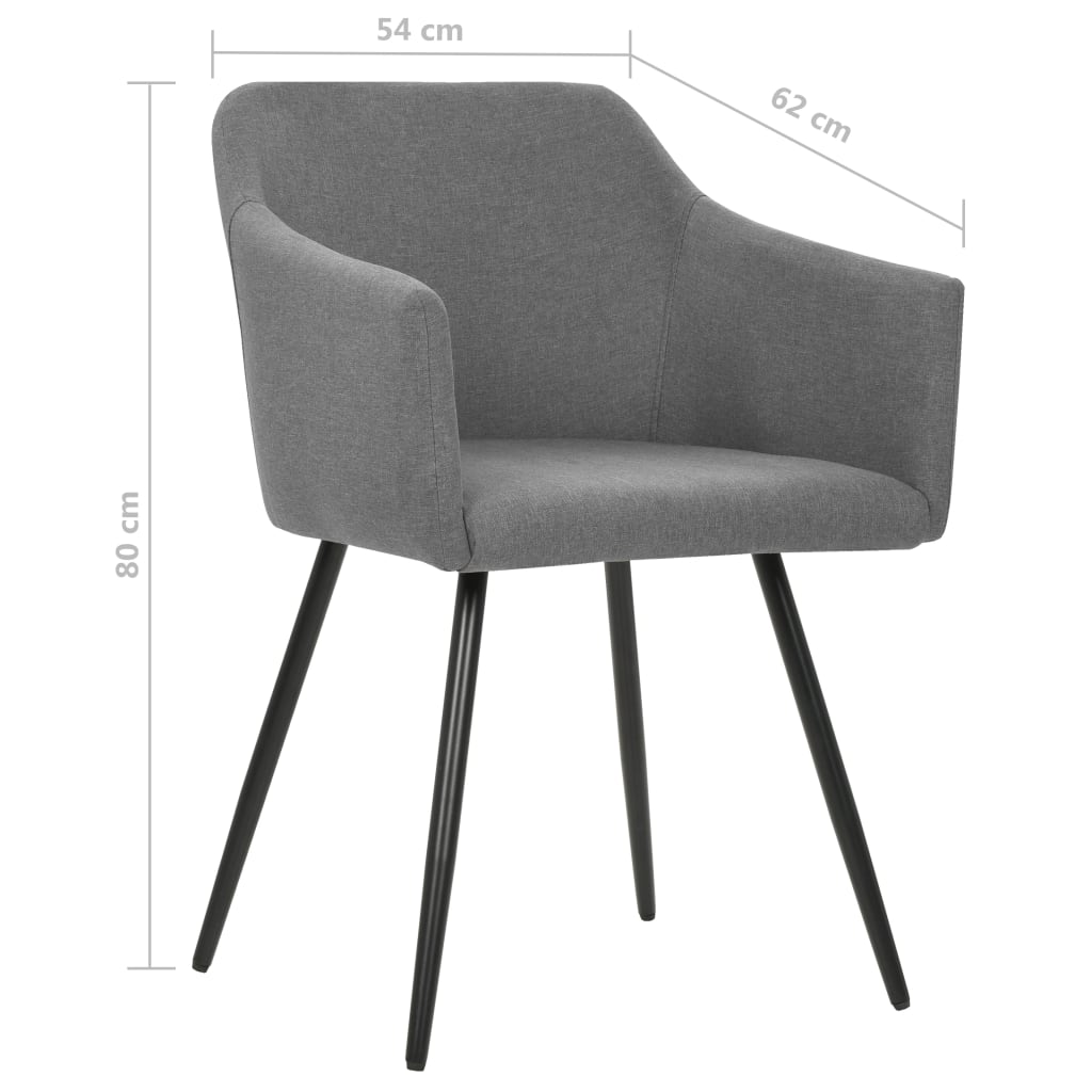 Dining chairs 4 pcs. Light grey fabric