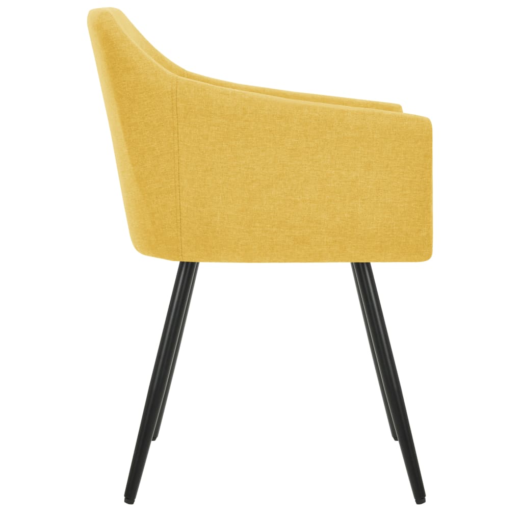 Dining chairs 4 pcs. Yellow fabric