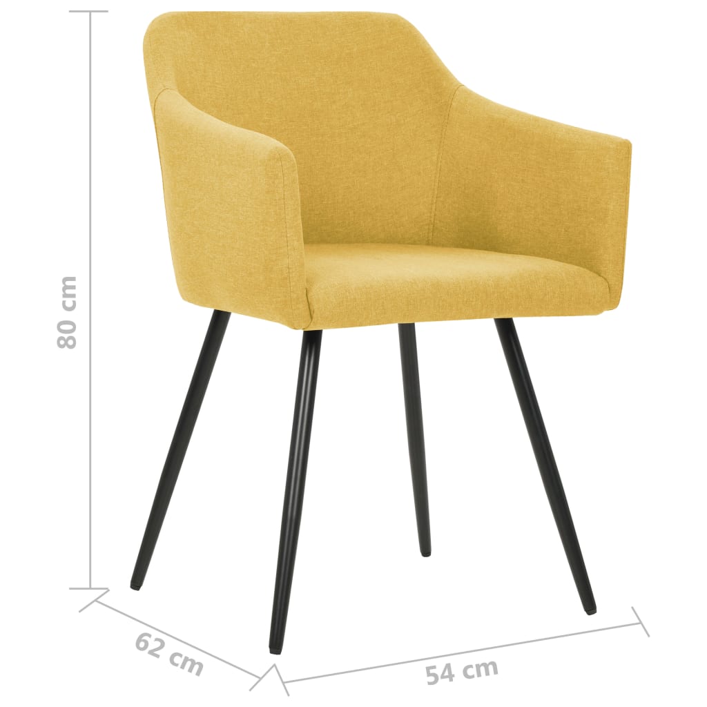 Dining chairs 4 pcs. Yellow fabric