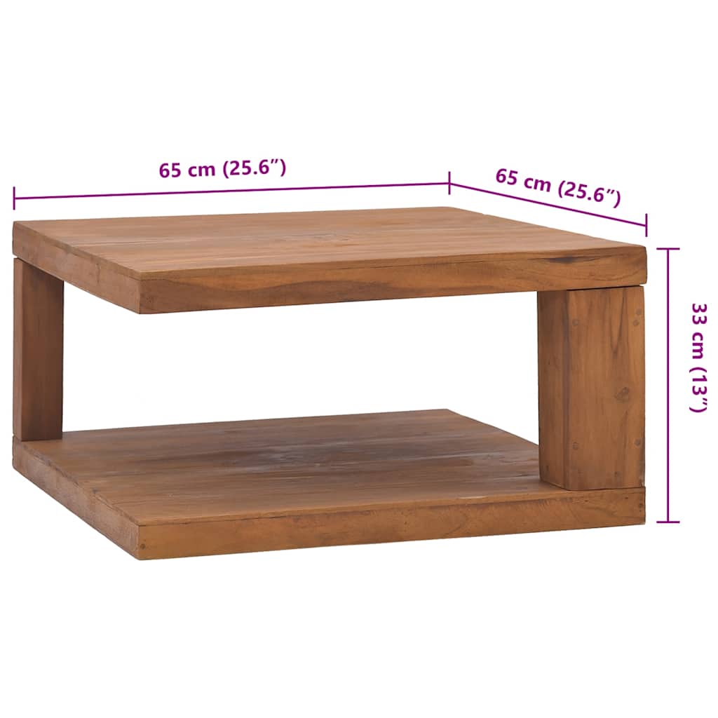 Couchtisch 65x65x33 cm Teak Massivholz