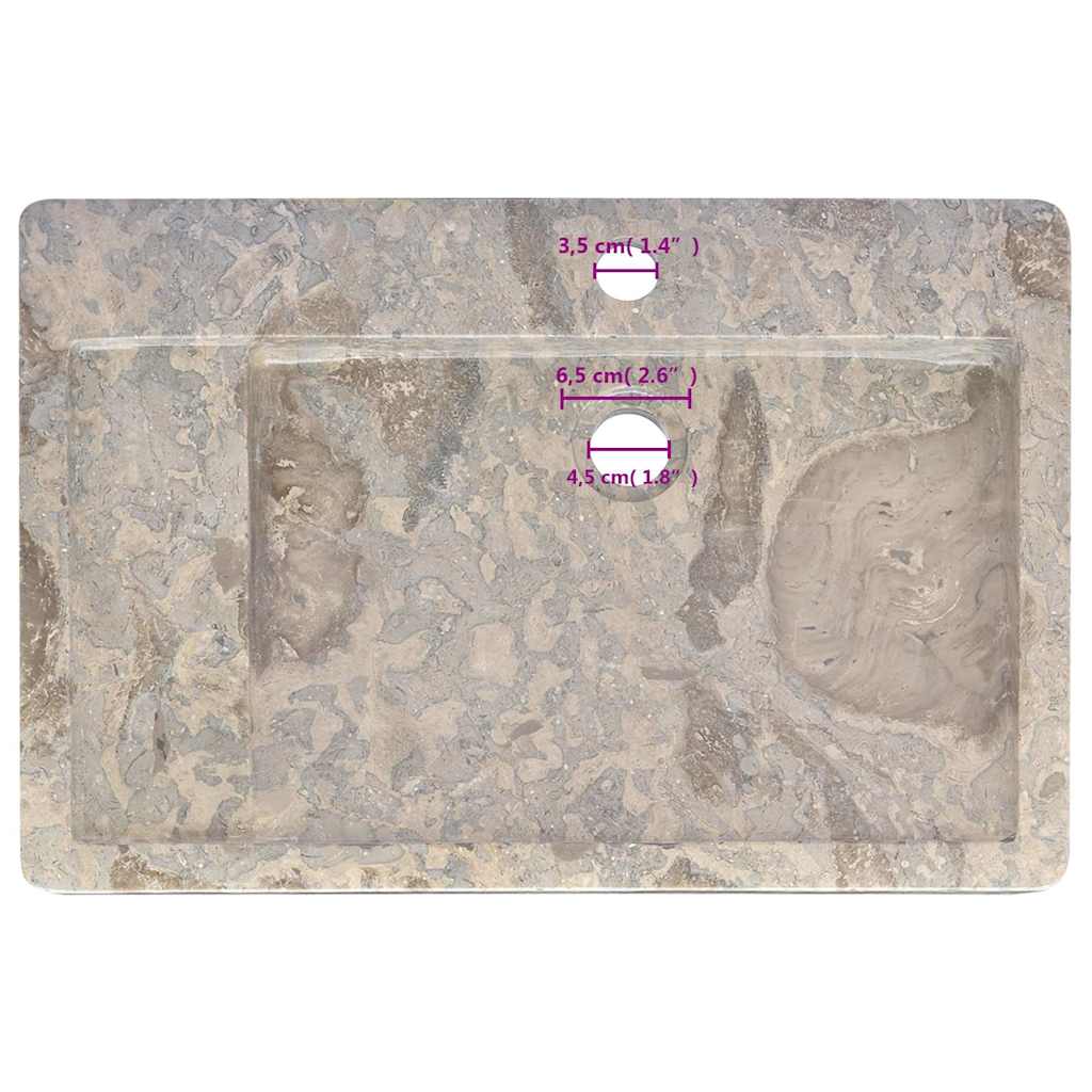 Waschbecken Grau 58x39x10 cm Marmor