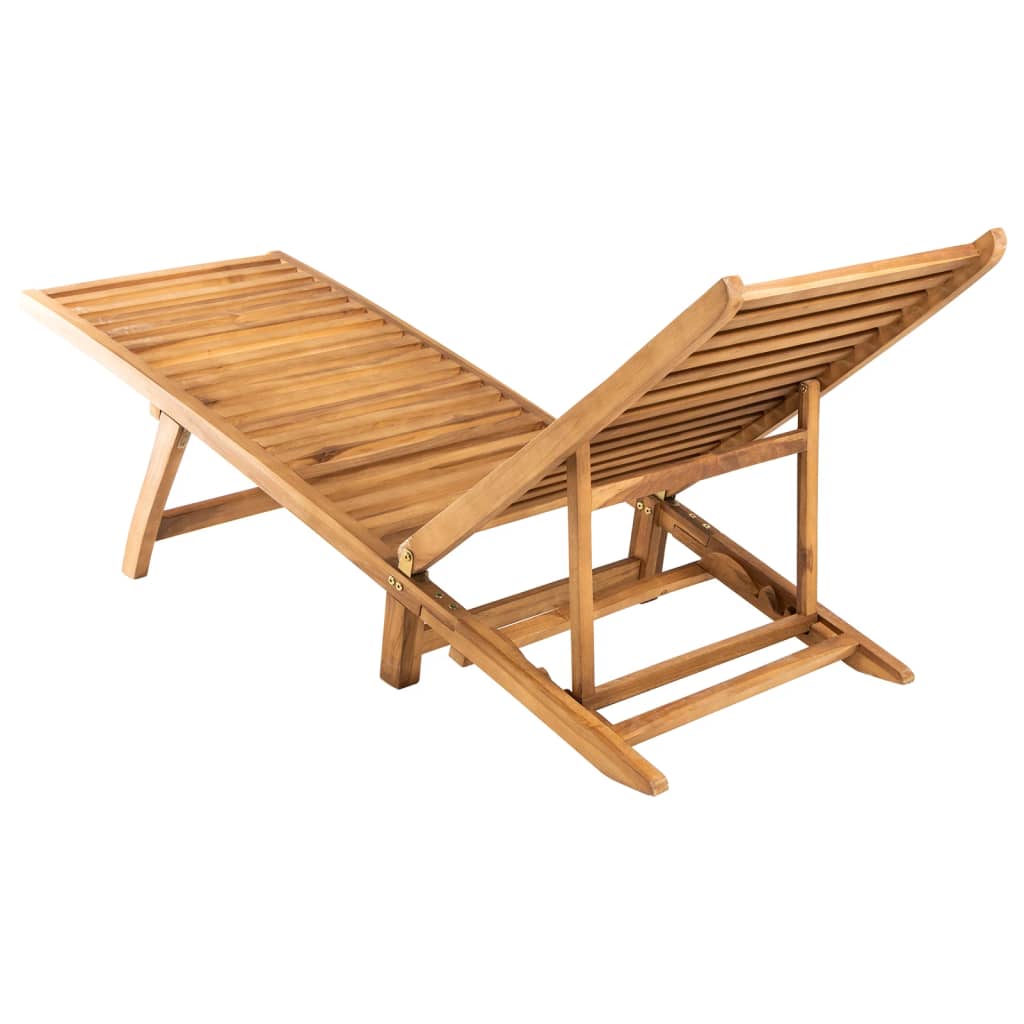 Chaise longue en bois de teck massif