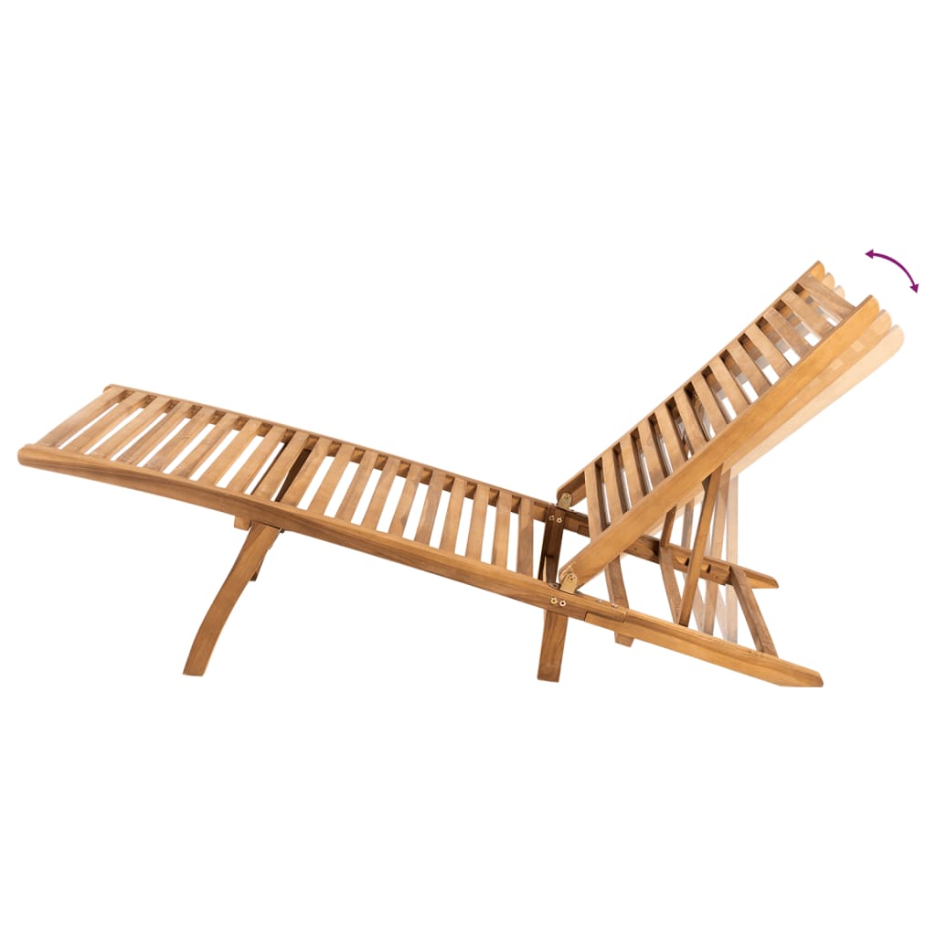 Chaise longue en bois de teck massif