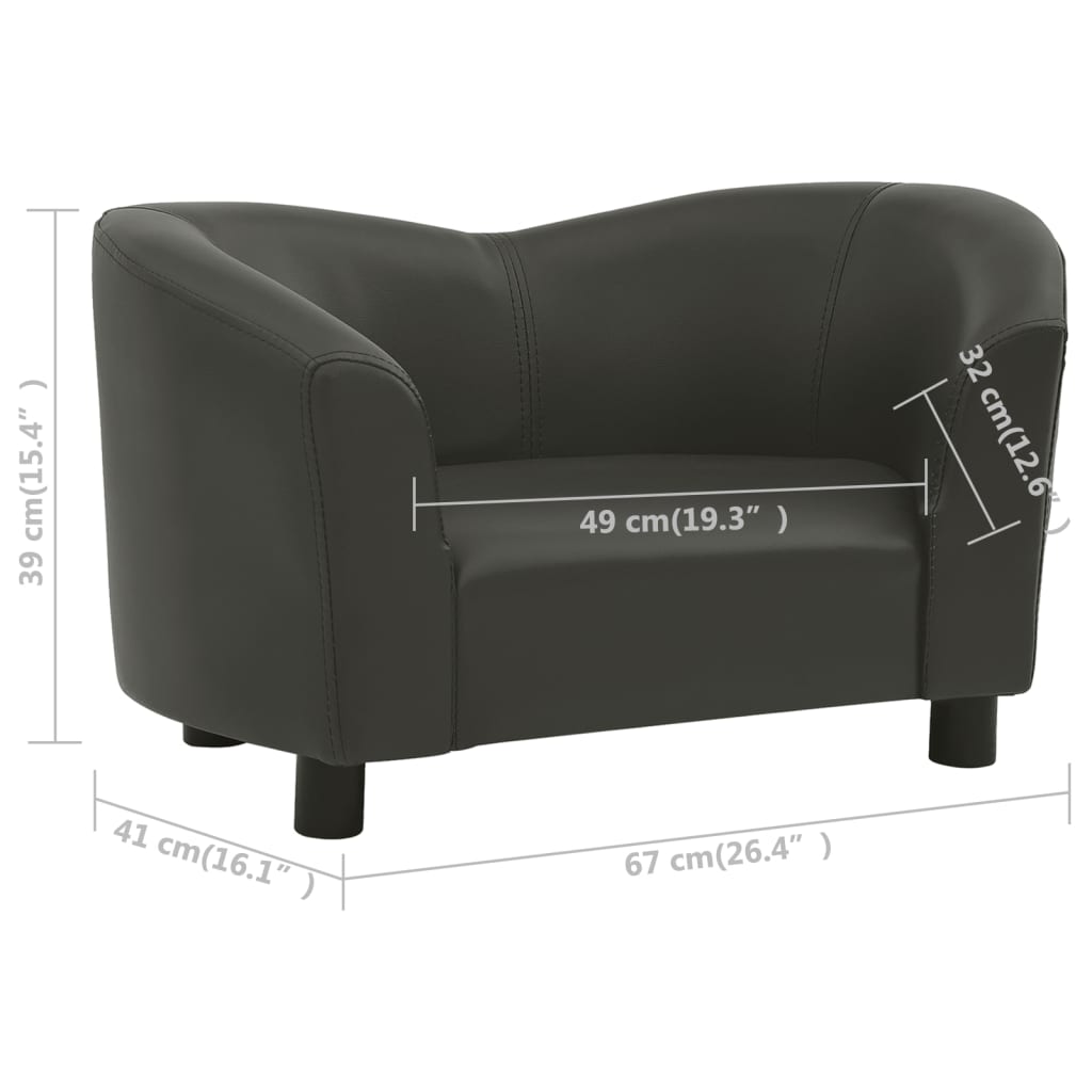 Hundesofa Dunkelgrau 67x41x39 cm Kunstleder