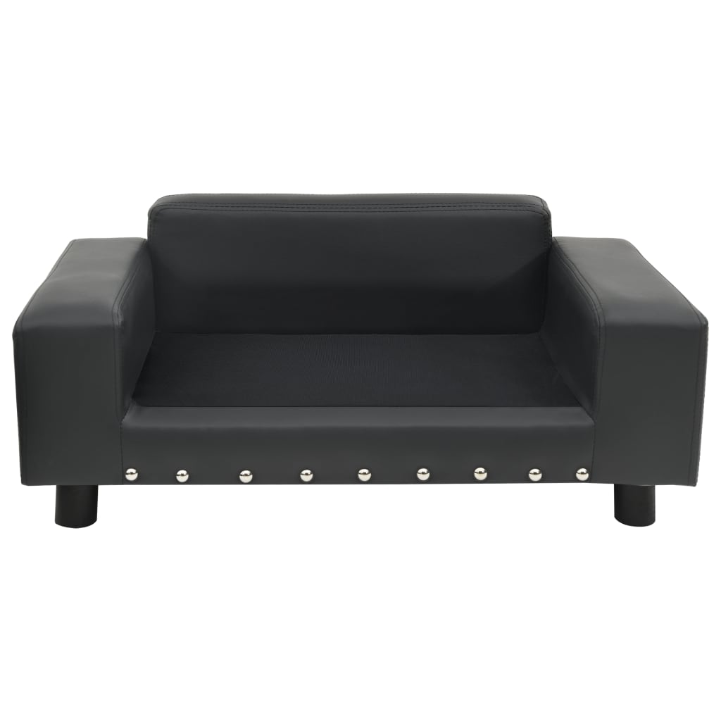 Dog sofa dark grey 81x43x31 cm plush and imitation leather