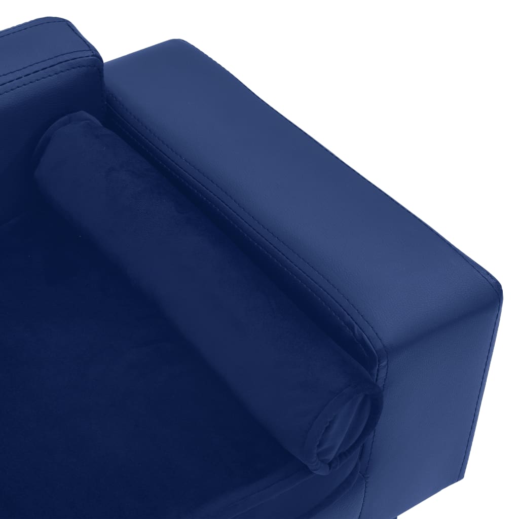 Hundesofa Blau 81x43x31 cm Plüsch und Kunstleder