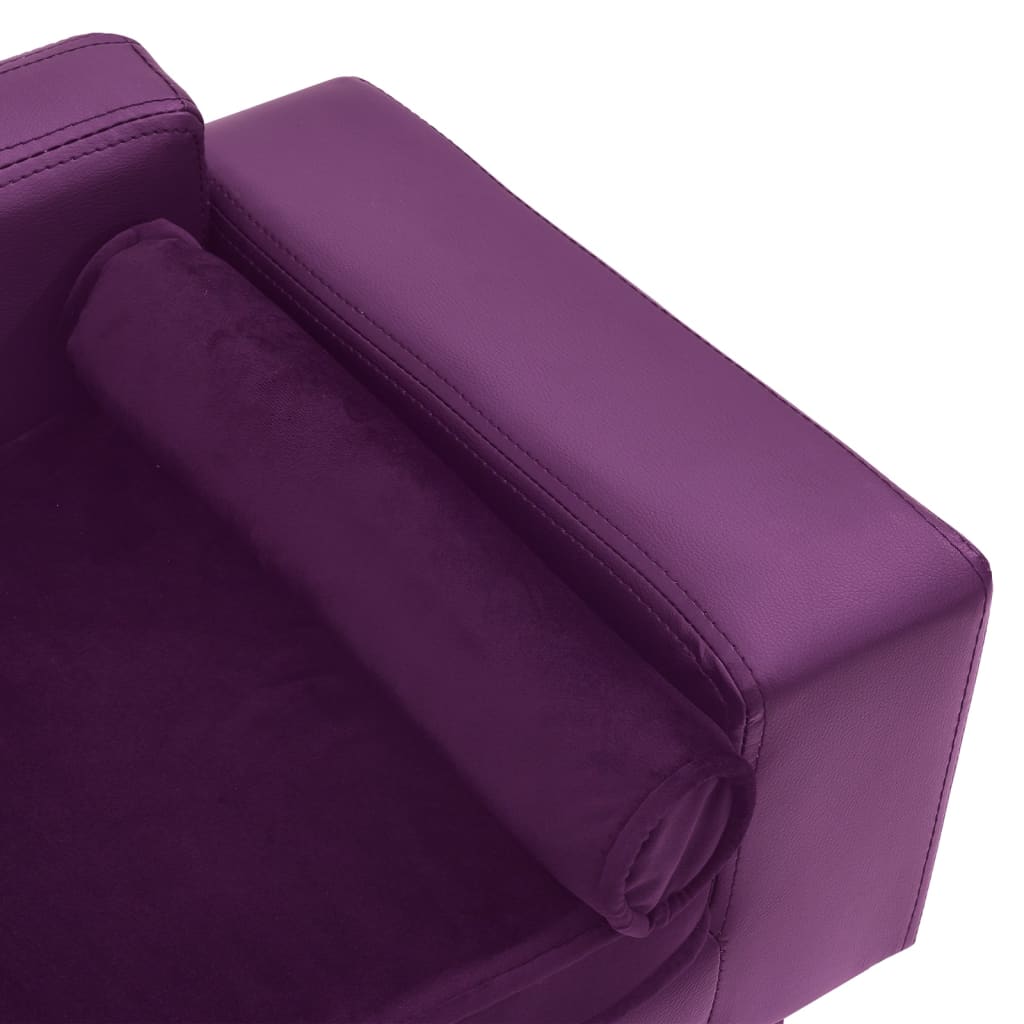 Hundesofa Burgunderrot 81x43x31 cm Plüsch und Kunstleder