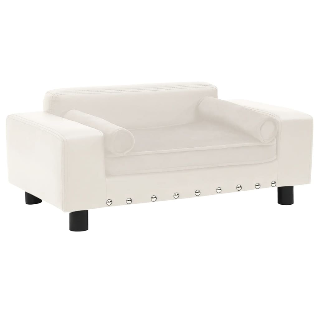Hundesofa Creme 81x43x31 cm Plüsch und Kunstleder