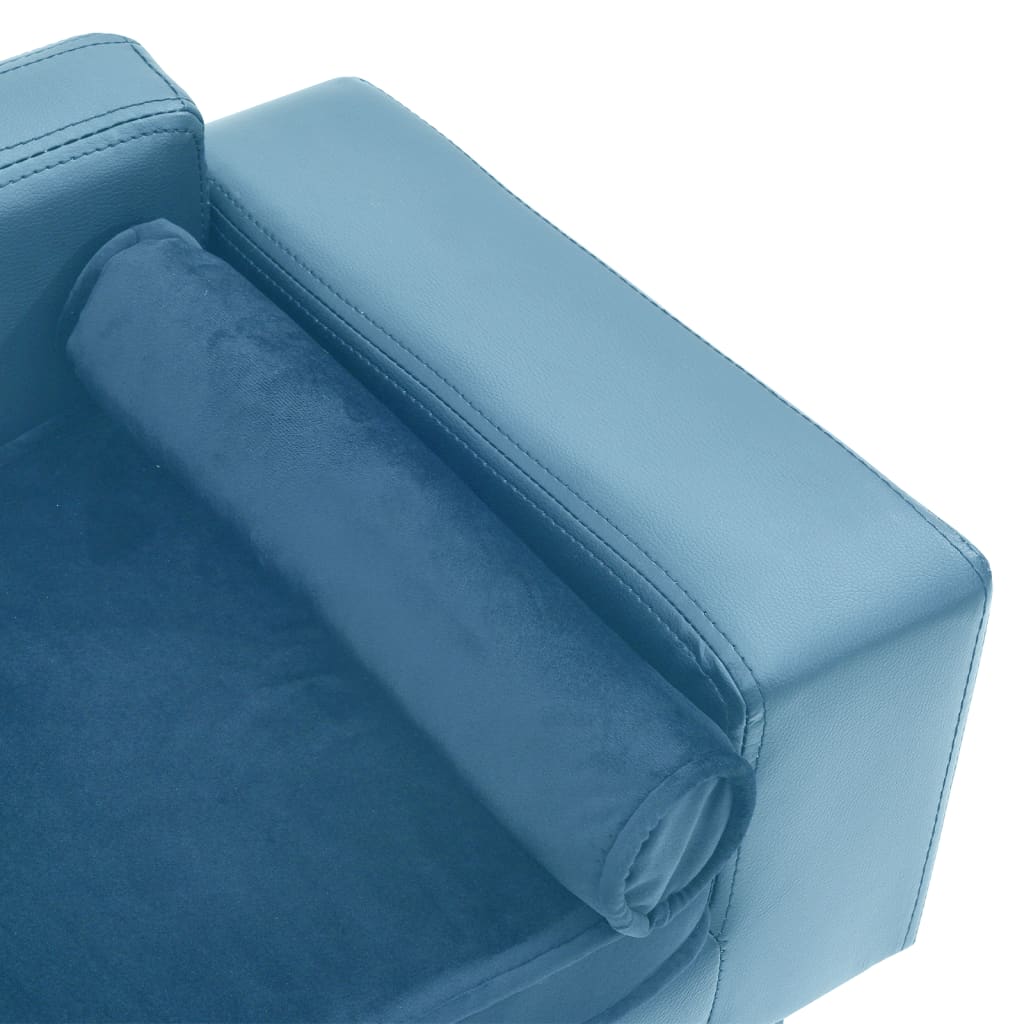 Hundesofa Türkis 81x43x31 cm Plüsch und Kunstleder