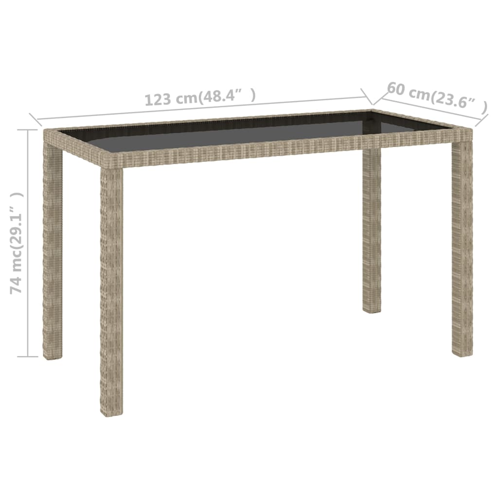 Ensemble de salle à manger de jardin 6 pièces avec coussins, en polyrotin, beige