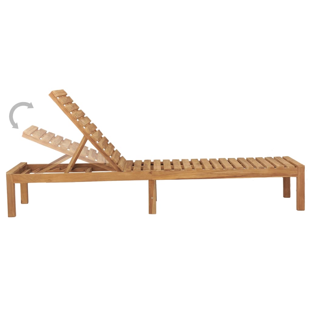 Chaise longue en bois de teck massif