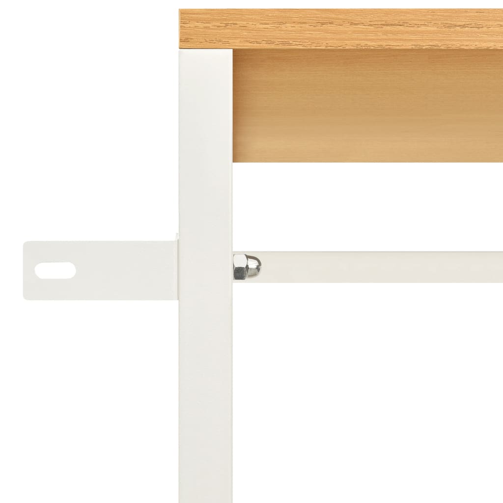 Kleiderschrank Weiß und Eichen-Optik 60x40x167 cm Metall