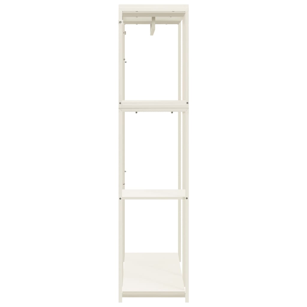 Kleiderschrank Weiß 90x40x167 cm Metall und Spanplatte