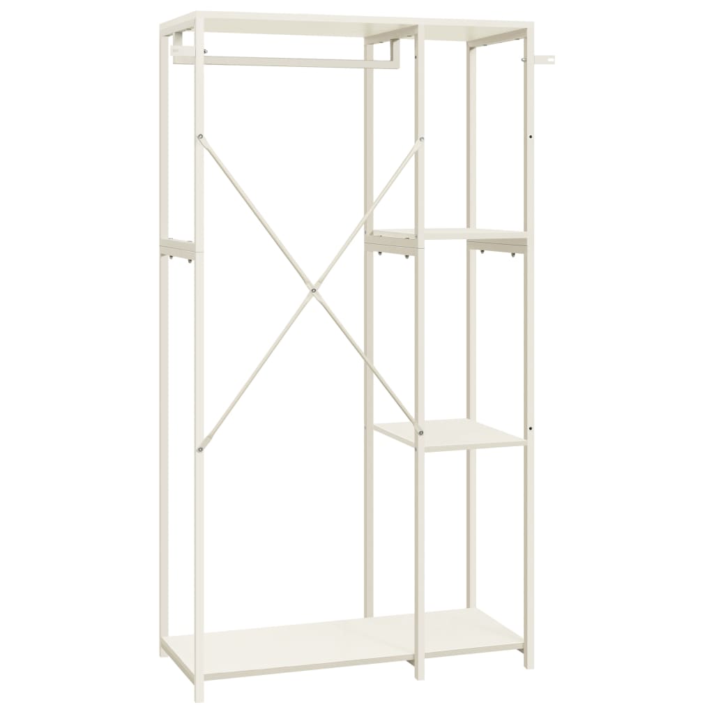 Kleiderschrank Weiß 90x40x167 cm Metall und Spanplatte