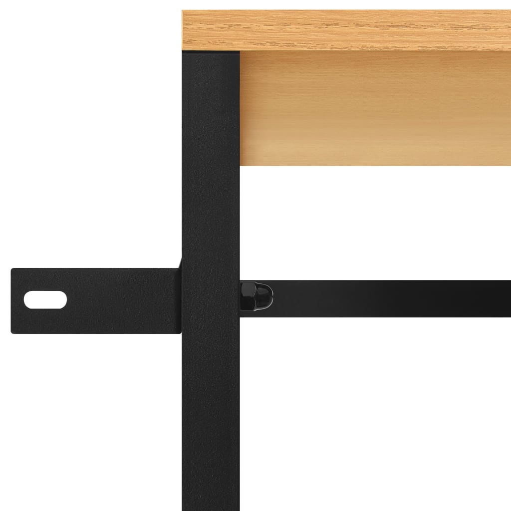 Kleiderschrank Schwarz und Eichen-Optik 110x40x167 cm Metall
