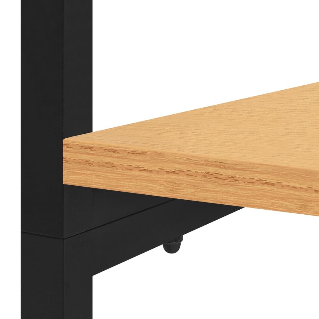 Kleiderschrank Schwarz und Eichen-Optik 110x40x167 cm Metall