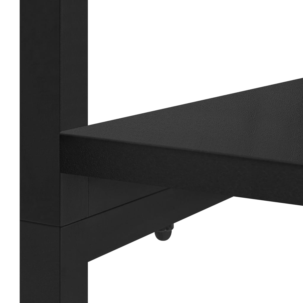 Kleiderschrank Schwarz 110x40x167 cm Metall und Spanplatte
